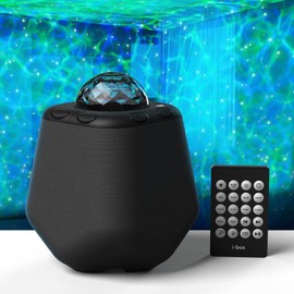i-box Galaxy Projector, Bluetooth Speaker, Star Projector 6W Stereo Speakers, 15 Lighting Modes, Sleep Timer, RGB Light Display, 45° Tiltable with Wide Angle 120°, Remote Control
