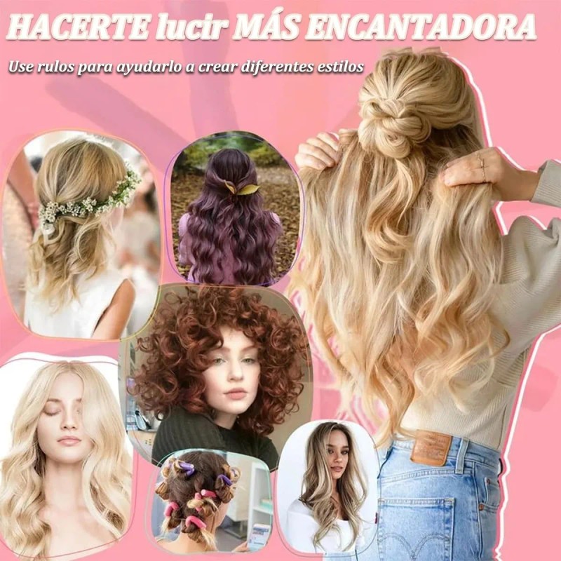 Rizadores De Cabello Sin Calor, 42pcs Rizo Tubos Cabello