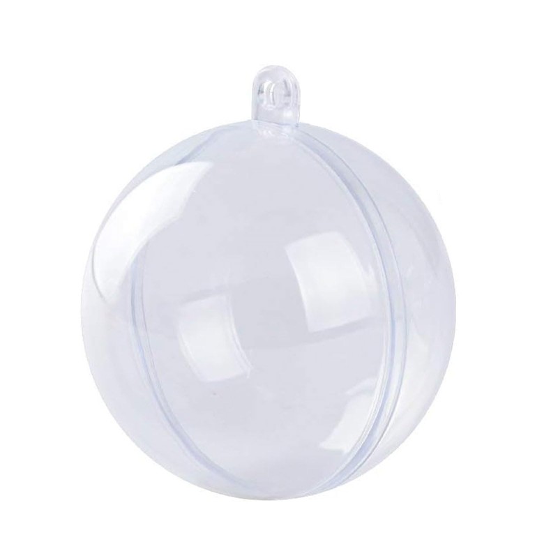 30 Pcs Christmas Baubles Clear Plastic Transparent Baubles Fillable Xmas