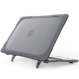 ProCase for MacBook Pro 13 Case 2019 2018 2017 2016 Release (A2159 A1989 A1706 A1708), Heavy Duty Slim Hard Shell Protective Cover with Kickstand -Grey