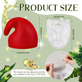 Jadive Funny Dwarf Costumes for Children Dwarfs Elf Hat Gnome Beard White Beard Gnome Hat Gnome Costume Set for Girls Boys Carnival Festival Accessories Gifts Party Bag