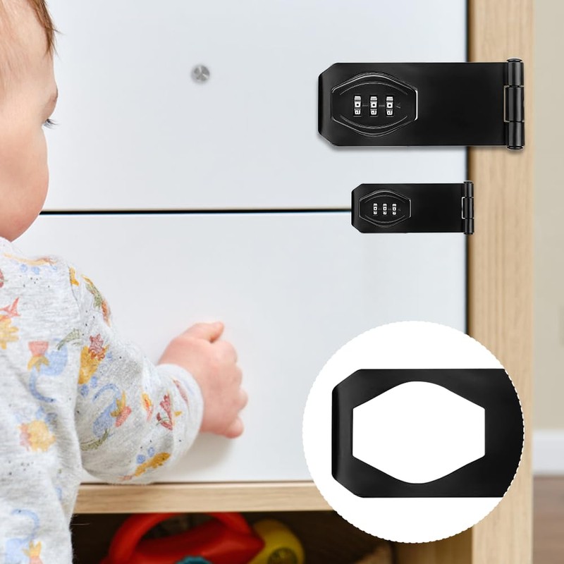 BNGXR Security Hasp Lockable, Safety Hasp with Combination Lock, Security