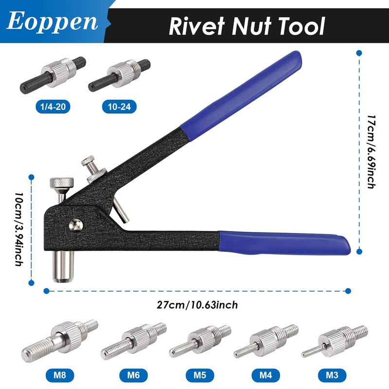 Eoppen 444Pcs Rivet Nut Tool Kit, Rivnut Tool Kit with