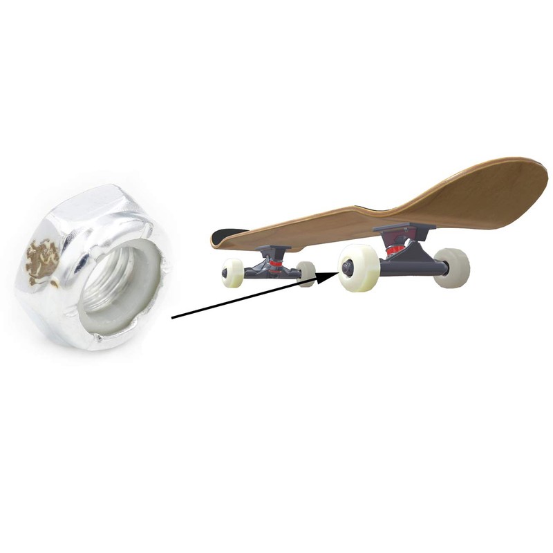Axle Nut Set for Skateboard & Longboard Trucks Hardware Self-Locking
