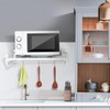 ABCOOL Wall Mount Microwave Oven Shelf Rack, White Carbon Steel