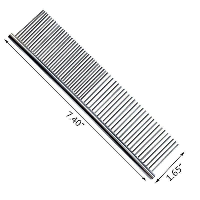 Stainless Steel Pet Grooming Comb with Rounded Ends - Professional