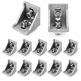 Aluminium Profile 40 x 40 Angle Mounting Set Aluminium Mounting Material for Profile Wall Mount Robust Aluminium Profile Connector Pack of 12