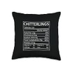 Thanksgiving Christmas Chitterlings Nutritional Facts Labels Throw Pillow