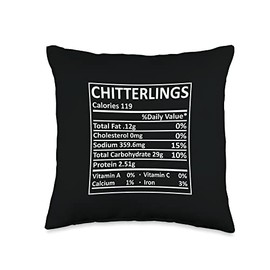 Thanksgiving Christmas Chitterlings Nutritional Facts Labels Throw Pillow