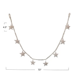 Creative Co-Op Handmade Cotton Blend Star Garland, Natural