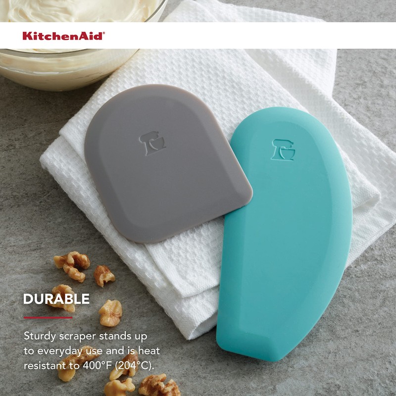 KitchenAid Gourmet Bowl Scraper, Set of 2, Aqua Sky and