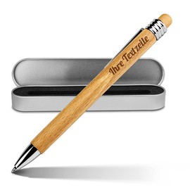 printplanet® - Ballpoint pen with your own text or name engraved - Wooden ballpoint pen by Ritter incl. metal gift box