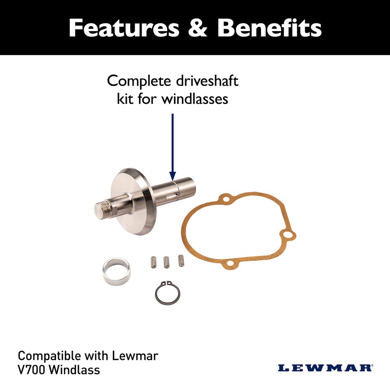 Lewmar V700 Windlass Driveshaft Kit – Complete driveshaft Replacement kit