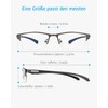 ANRRI Blue Light Glasses Men Half Round Rectangle Metal Frame