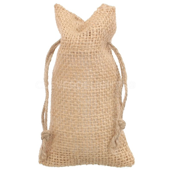 CleverDelights 3" x 5" Burlap Bags with Drawstring - 50 Pack