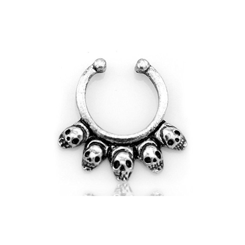 Aoyoho 8pcs Fake Septum Clicker Nose Hoop Ring Non Piercing