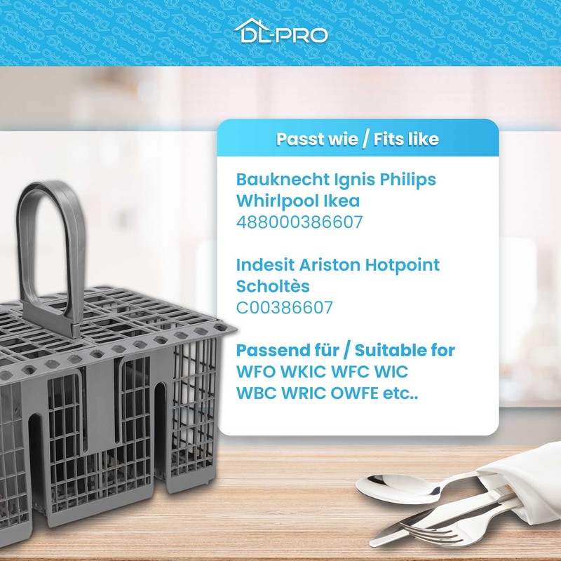 DL-pro Universal Dishwasher Cutlery Basket 20.8 x 16 cm Suitable