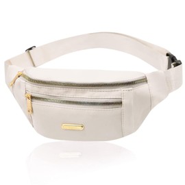 Bumbags for Ladies, Bum Bag, Casual Travel Adjustable Strap Fanny Pack for Women with Zipper Pockets,Lightweight Fashion Fanny Pack for Women Men Sports Running Hiking Jogging(Beige)