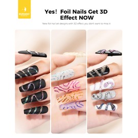 BURANO 3D Nail Foil Glue Gel, 8G 1 Bottle 3D Gel Nail Art Foil Gel for Nails, Transfer Gel Foil Adhesive Glue Nails Design Foil UV LED Lamp Required