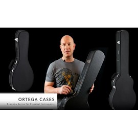 Ortega Guitars F-Style Mandolin Economy Hardshell Case-15 mm Velvet Padding-Black w/Chrome Hardware (OMCSTD-F)