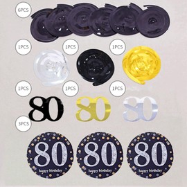 Pack of 12 80th Birthday Decoration, Gifts Table Decoration 80th Birthday Boy Decoration, Birthday Decoration for Girls, Anniversary or Party Decoration, Cool Birthday Gift for Birthday Banner