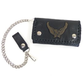 Westernwear-Shop - & Trucker Wallet Eagle - Trucker Biker Wallet Leather Wallet with Chain Wallet Purse Wallet Black, black, American
