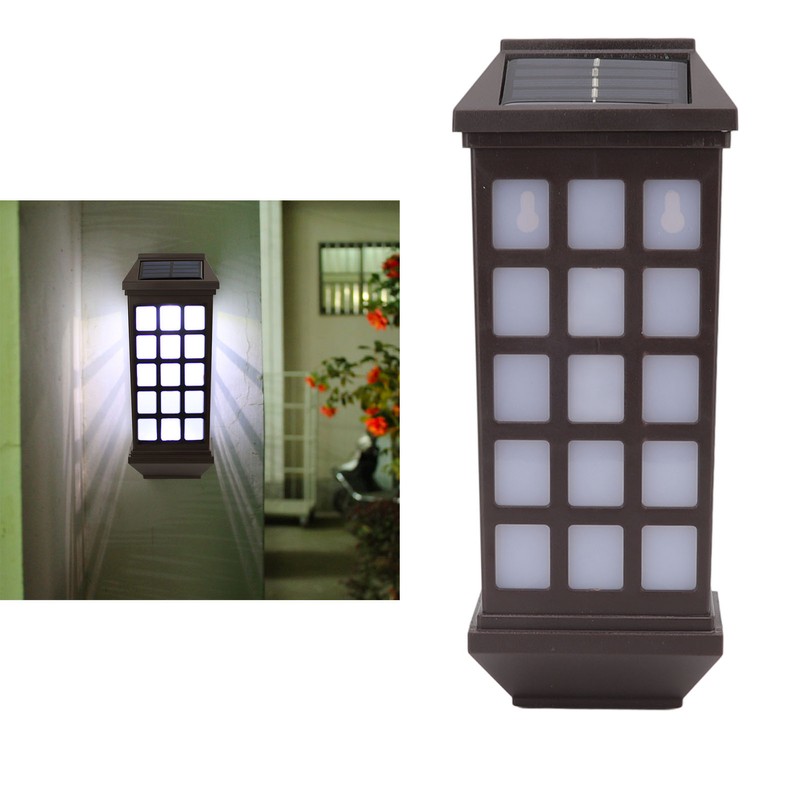 2 Sets Solar Wall Sconce LED White Light Intelligent Control