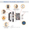 Infinity Decor Fire Rated Matt Black 3 Lever Mortice Sash