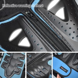 ElCYCO Kids Motorcycle Armor Suit Dirt Bike Gear Chest Protector Motocross for Kids Dirt Bike Chest Protective Gear with Elbow Knee Pads Guards for Cycling(Blue)