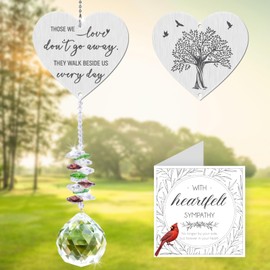 Sympathy Gifts for Loss of Love One,Memorial Loved One Hanging Crystals Ornament for Window Rainbow Maker Prisms Home Decor Gift,Loss of Mom Dad Pet