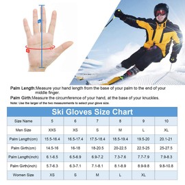 Unigear Men’s / Women’s Ski Gloves, Waterproof Non-Slip Winter Sports Gloves for Skiing, Snowboarding, Ice Skating, Hiking, white, xl
