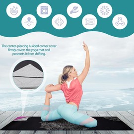 RANJIMA Yoga Towel Non-Slip 185 x 65 cm Quick-Drying Yoga with Mesh Microfibre Sports Towel as Mat, Blanket or Fitness Accessories Absorbent Quick Drying Yoga Towel for Pilates Hot Yoga Gym