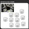 Daklvng 10 Pcs Motorcycle Bolt Covers Engine Topper Caps Aluminum