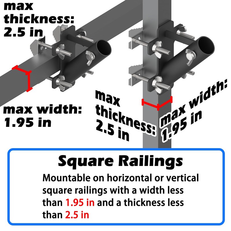 BUJ flagpole Mount for Railing no Drilling flagpole Mount for