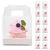 LOKQING 12 PCS Individual Cupcake Containers Single Cupcake Boxes with