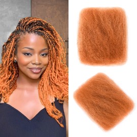 Afro Kinkys Bulk Human Hair -100% Real Human Hair for Mini Twist, Braiding, Loc Extensions & Crochet, Kinky Curly Hair Bundles, Natural Afro Bulk for Dreadlocks(350#, 14 Inch(Pack of 1))