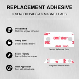 SOLVIX Replacement Adhesive for Ring Alarm Contact Sensors and Magnets (2nd Gen) – Strong Double-Sided Tape for Easy Installation (5 Sensor Pads & 5 Magnet Pads)