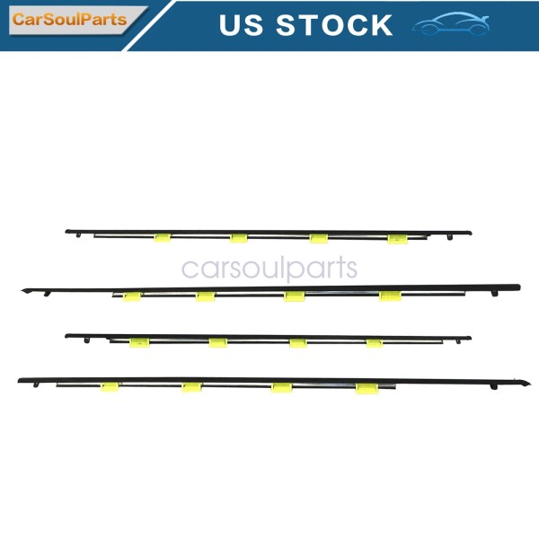 Soillar 4pcs fit Honda Civic 1996~2000 Window Weather Stripping Moulding