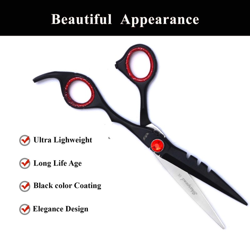 Professional 7” Black Diamond Barber Hairdressing Sharp Edge Scissors Stainless