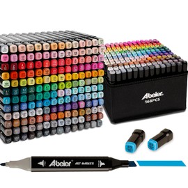 168 Colors Alcohol Markers Set, Dual Tips Blender Art Markers for Drawing, Permanent Sketch Markers for Kids adult coloring, Alcohol Based Markers, Adults Coloring and Artist Illustration.