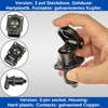 3-pin socket, 1 piece, 4-hole mounting plate, hard plastic housing,