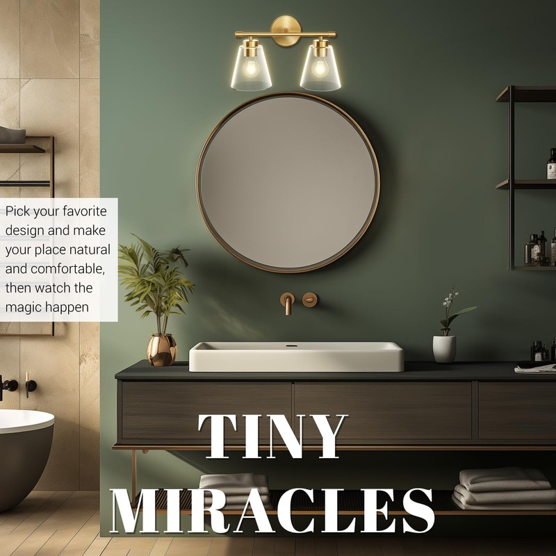 Hamilyeah Bathroom Vanity Light Fixtures Over Mirror, 2 Light Wall