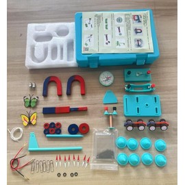 Science Magnet Kits for Kids Educational Magnet Science Projects Experiment Tools Physics Lab Kits Includes Bar Ring Horseshoe Compass Iron Powder