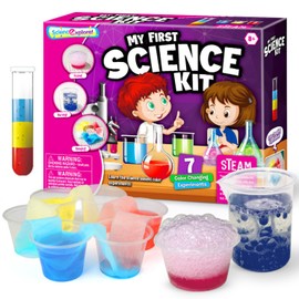 Why2Wise My First Science Experiment Kit - 7 Colour Changing Experiments, STEM Activities, Educational Science Toys for Boys Girls, Chemistry Set, Age 6-10, 10-12
