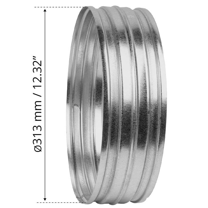 HVAC OV Galvanized Steel Duct Coupling - 12" Inch Fit