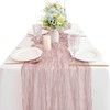 6PCS Dusty Blush Table Runner, 10Ft x 35" Cheesecloth Table