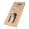 Hardwood White Oak Floor Register, Flush Mount with Frame, 4x12