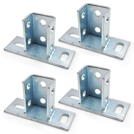 (4-Pack) 2 Slot U Post Base for 1-5/8" -5/8" Single Strut Channel Securing