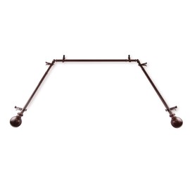 Rod Desyne 13/16" Jodi Bay Window Curtain Rod, 20-36", 38-72", Cocoa