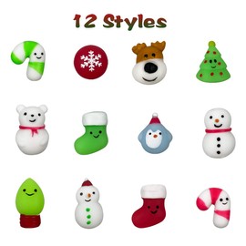 QINGQIU 24 Juguetes de Navidad Mochi Squishy Juguetes de Navidad para niños y niñas, Regalos de Fiesta de Navidad